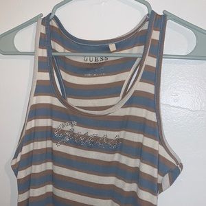 guess tank top pastel striped size M